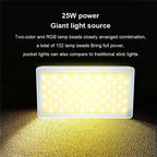 PB25R Live Streaming Portable Video Conference RGB LED Light Photography Pocket Fill Light