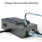 GC06 Voltage Display Cigarette Lighter Adapter Car Charger High Power Fast Charging, GC06