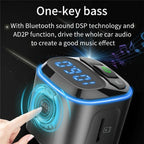 BC80 Hands-Free Calling Voltage Display Adapter Car Charger Bluetooth-Compatible MP3 Player, BC80