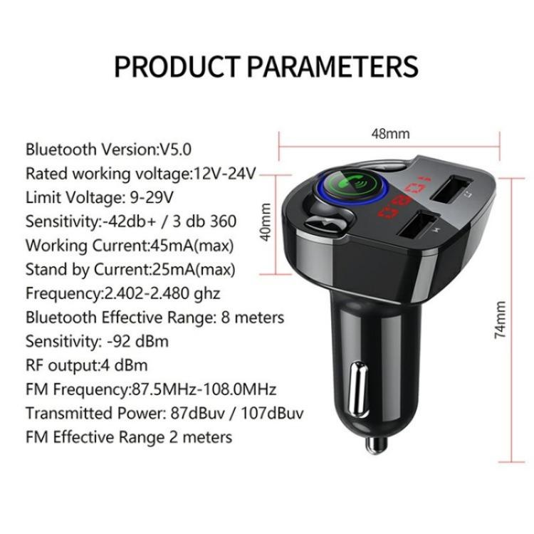 G32 Bluetooth MP3 Player Voice Navigation Car Charger Voltage Detection FM Transmitter, G32