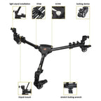 YUNTENG 900L DV Camera Photography Tripod Base Stand Universal Folding 3 Wheels Pulley, 900L