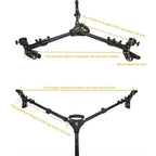 YUNTENG 900L DV Camera Photography Tripod Base Stand Universal Folding 3 Wheels Pulley, 900L