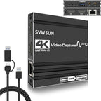 C9 USB 3.0 Gigabit Ethernet Loop Out Adapter 4K 60Hz HDMI Video Capture Card, C9