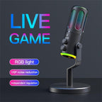 SU8 RGB Light Noise Reduction Desktop Microphone for Live Streaming / Recording / Gaming, SU8