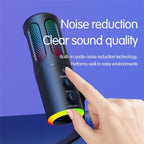 SU8 RGB Light Noise Reduction Desktop Microphone for Live Streaming / Recording / Gaming, SU8