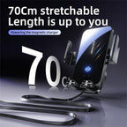 SD05 With Retractable Type-C Cable Car Phone Holder Wireless Charging Mount, SD05