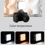 JMARY FM-59R Dimmable Video Recording Mini Fill Light with 3 Cold Shoe Mounts, FM-59R