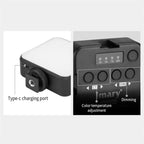 JMARY FM-59R Dimmable Video Recording Mini Fill Light with 3 Cold Shoe Mounts, FM-59R