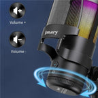 JMARY MC-PW13 360 Degree Rotating RGB Light Desktop Microphone, MC-PW13