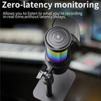 JMARY MC-PW13 360 Degree Rotating RGB Light Desktop Microphone, MC-PW13