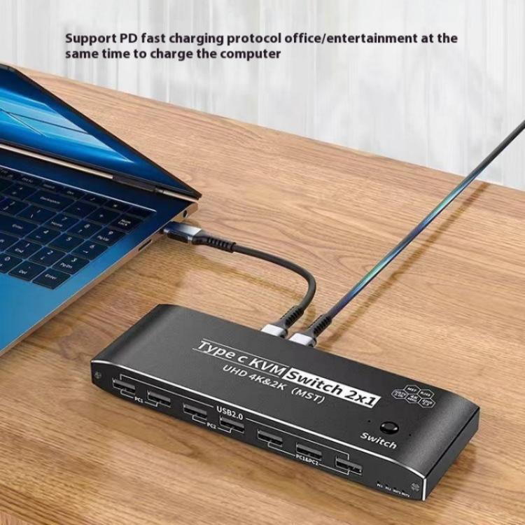 K9 2 In 1 Out HDMI Video Dual Display 2 Screen Expansion Adapter For Mac USB C KVM Switch