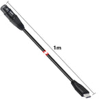 JUNSUNMAY Microphone Phone Audio Adapter Cable, Length: 1m, Type-C Male to XLR Female, Type-C Male to XLR Male