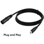 JUNSUNMAY Microphone Phone Audio Adapter Cable, Length: 1m, Type-C Male to XLR Female, Type-C Male to XLR Male