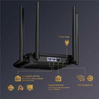 WAVLINK WN530HG4 Home Gigabit Ethernet MU-MIMO Router AC1200 Dual Band Router, US Plug, UK Plug, EU Plug, AU Plug