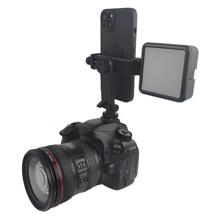 KY18 Live Streaming Photography DSLR Camera Rotating Cellphone Clamp Cold Shoe Mount, KY18