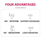 KY18 Live Streaming Photography DSLR Camera Rotating Cellphone Clamp Cold Shoe Mount, KY18