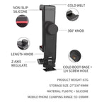 KY18 Live Streaming Photography DSLR Camera Rotating Cellphone Clamp Cold Shoe Mount, KY18