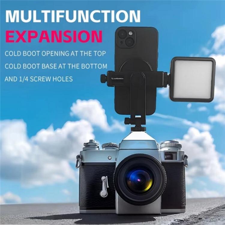 KY18 Live Streaming Photography DSLR Camera Rotating Cellphone Clamp Cold Shoe Mount, KY18