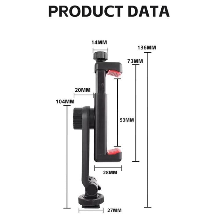KY18 Live Streaming Photography DSLR Camera Rotating Cellphone Clamp Cold Shoe Mount, KY18