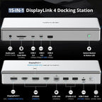 WAVLINK WL-UG75PD1-DH2 USB-C / Type-C Displaylink DL7400 Docking Station Support Quad Display, UG75PD1-DH2