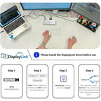 WAVLINK WL-UG75PD1-DH2 USB-C / Type-C Displaylink DL7400 Docking Station Support Quad Display, UG75PD1-DH2
