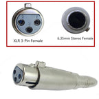 JUNSUNMAY XLR Female to 6.35mm Female Audio Adapter, XLR Female to 6.35mm Female