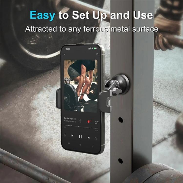 X037 360 Degree Adjustable Magnetic Base Phone Holder for Gym Equipment, X037