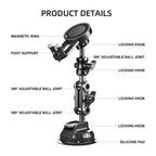 XWJ037 Suction Cup Base Long Arm Cellphone Bracket Short Type MagSafe Car Phone Holder, XWJ037