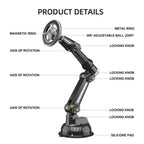 XWJ-JX04 Dashboard Windshield Magnetic Car Mount Suction Cup Base Long Arm Holder, XWJ-JX04 (Gear Type), XWJ-JX04 (Single Hole)