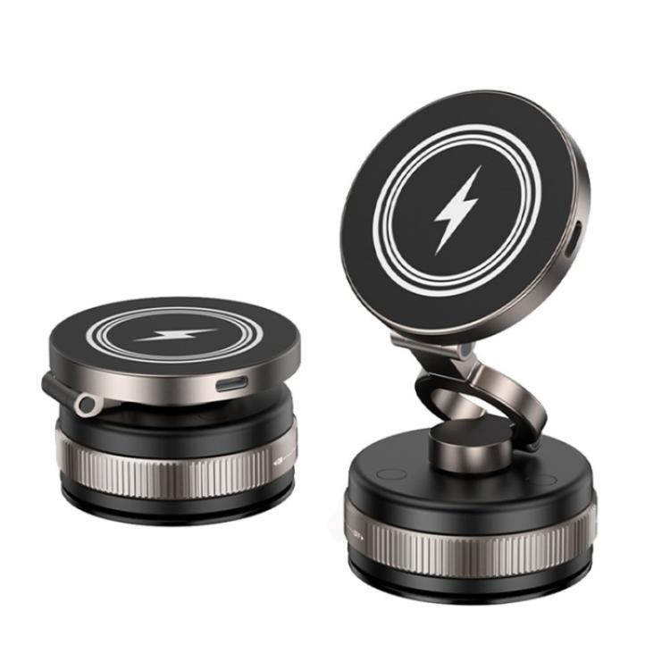 D1W Wireless Charger Magnetic Car Phone Holder Foldable Vacuum Suction Phone Mount Stand, D1W