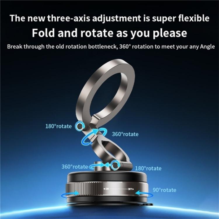 D1X Hands-Free Suction Cup Phone Holder Foldable Vacuum Magnetic Car Phone Mount, D1X