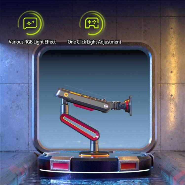 NORTH BAYOU L60 RGB Light Desk Mount Bracket 32-60 Inch Gaming Monitor Arm Stand, L60