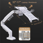 NORTH BAYOU F80-FP For 10-17 Inch Laptop Height Adjustable Desktop Mount Bracket, F80-FP