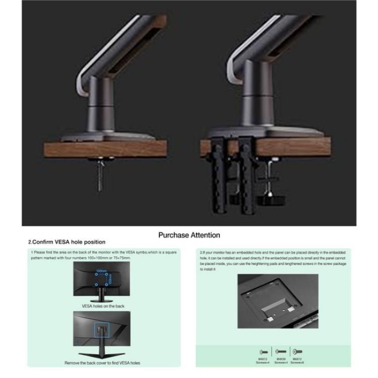 NORTH BAYOU A5 Flat Ultrawide Curved Monitors Bracket Gaming Monitor Arm VESA Mount, A5
