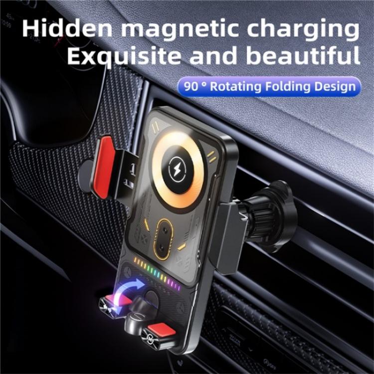 SD19 Wireless Charger 15W Magnetic Fast Charging Car Air Vent Mount Phone Holder, SD19 (Black), SD19 (Grey)