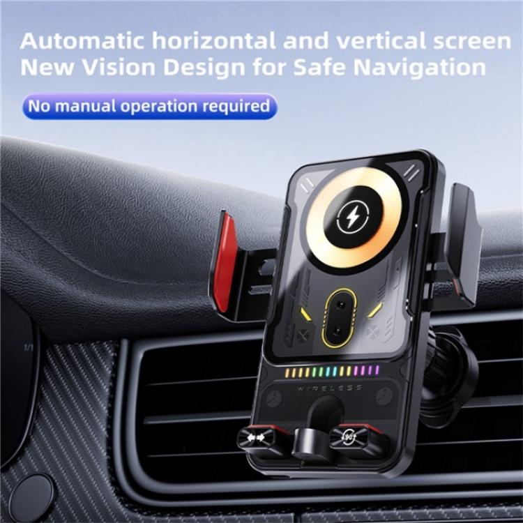 SD19 Wireless Charger 15W Magnetic Fast Charging Car Air Vent Mount Phone Holder, SD19 (Black), SD19 (Grey)