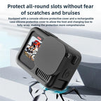 Silicone Protective Case with Wrist Strap & Lens Cover & Side Interface Cover, For GoPro HERO13 Black