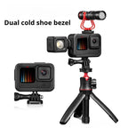 Dual Cold Shoes Frame Expansion PA Cage with Side Interface Cover, For GoPro HERO13 Black / HERO12 Black