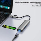 2501 RJ45 Gigabit Network Card Converter USB-C / USB to Ethernet Adapter, 2501