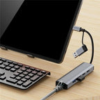 2503 Gigabit RJ45, 2 x USB3.2, USB-C2.0, USB-C3.2, DC5V 6 in 1 Docking Station USB / Type-C Hub, 2503