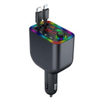 Y4 Retractable Cable Super Fast Charging Car Charger Bluetooth-Compatible MP3 Player, Y4