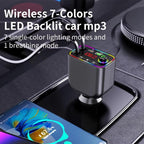 Y4 Retractable Cable Super Fast Charging Car Charger Bluetooth-Compatible MP3 Player, Y4