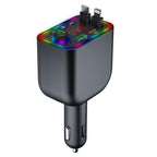 Y4 Retractable Cable Super Fast Charging Car Charger Bluetooth-Compatible MP3 Player, Y4
