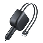 Y4 Retractable Cable Super Fast Charging Car Charger Bluetooth-Compatible MP3 Player, Y4