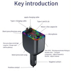 Y4 Retractable Cable Super Fast Charging Car Charger Bluetooth-Compatible MP3 Player, Y4