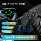 L5 Car Bluetooth-Compatible MP3 Player Hands Free Calling FM Transmitter Fast Charger, L5