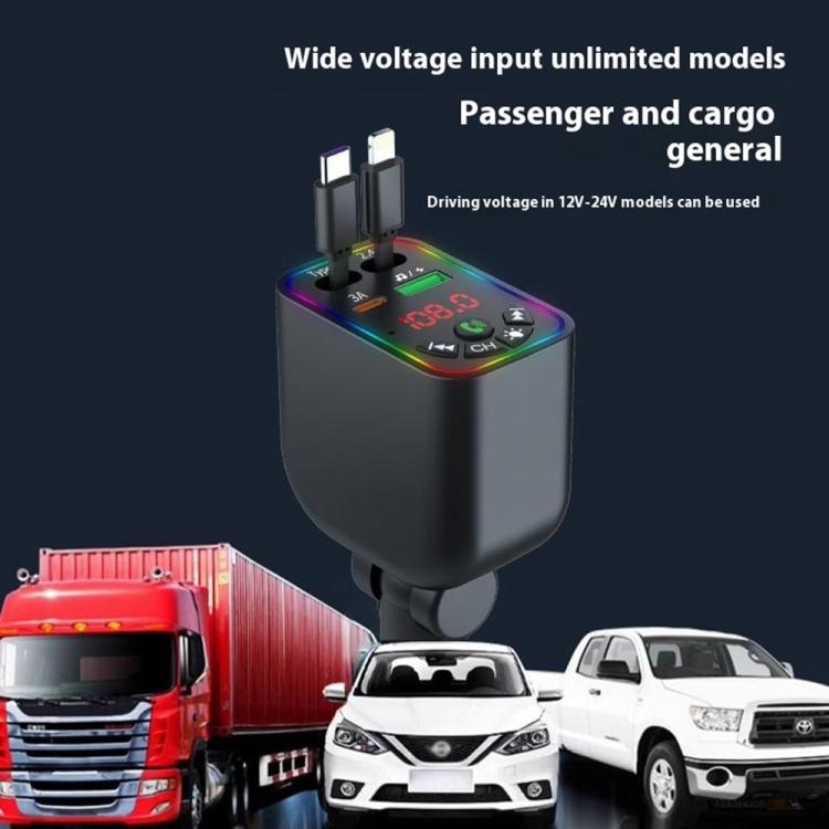L5 Car Bluetooth-Compatible MP3 Player Hands Free Calling FM Transmitter Fast Charger, L5