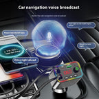 L4 Fast Charging Car Charger MP3 Player Retractable Cable FM Transmitter, L4