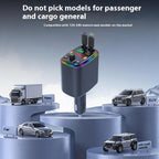 Y10 With Retractable Type C + iP Cable Car Charger FM Transmitter Bluetooth MP3 Player, Y10