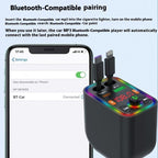 Y6 Retractable Cable EQ Adjustment Bluetooth FM Transmitter Car Charger MP3 Player, Y6